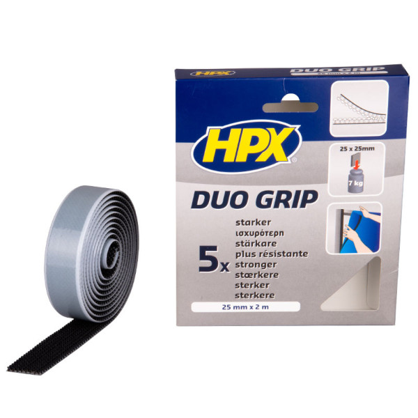 HPX Duo-Grip-Klickband - schwarz 25mm x 2m